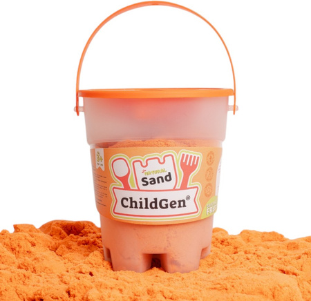 ChildGen, Piasek kinetyczny, 100% naturalny, 500g, kolor POMARAŃCZOWY
