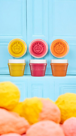 ChildGen, Naturalna ciastolina w słoiczkach - zestaw TRIO: Żółty, Różowy, Pomarańczowy