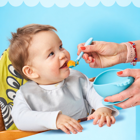 Nana's Manners BLUE Miska silikonowa z przyssawką i uchwytem