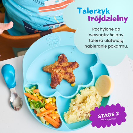 Nana's Manners BLUE Talerz silikonowy z przyssawką