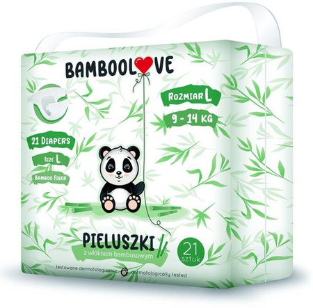 Bamboolove L pieluchy bambusowe 9-14 kg (21 sztuk)