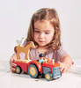 Drewniany traktor z przyczepą i akcesoriami, Tender Leaf Toys