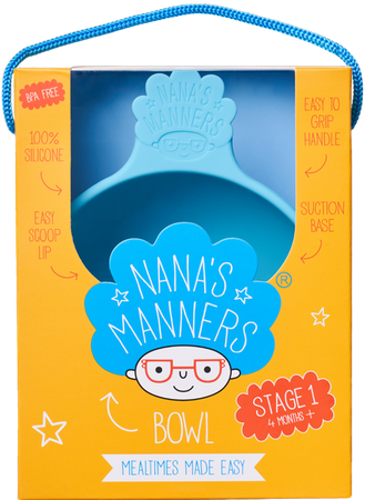 Nana's Manners BLUE Miska silikonowa z przyssawką i uchwytem