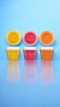 ChildGen, Naturalna ciastolina w słoiczkach - zestaw TRIO: Żółty, Różowy, Pomarańczowy